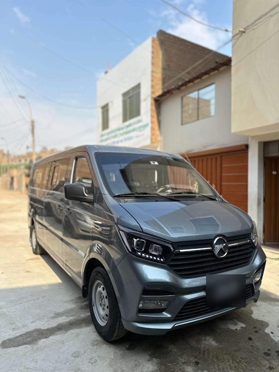 Minivan ejecutiva gris de J&J Tours vista frontal